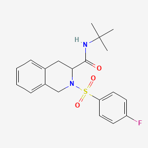 molecular formula C20H23FN2O3S B3931572 N-(tert-butyl)-2-[(4-fluorophenyl)sulfonyl]-1,2,3,4-tetrahydro-3-isoquinolinecarboxamide 