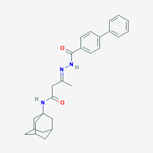 molecular formula C27H31N3O2 B393162 N-(1-adamantyl)-3-[([1,1'-biphenyl]-4-ylcarbonyl)hydrazono]butanamide 