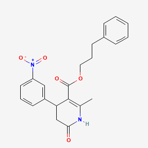 molecular formula C22H22N2O5 B3931629 3-Phenylpropyl 2-methyl-4-(3-nitrophenyl)-6-oxo-1,4,5,6-tetrahydropyridine-3-carboxylate 