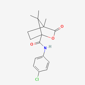 molecular formula C16H18ClNO3 B3931630 N-(4-chlorophenyl)-4,7,7-trimethyl-3-oxo-2-oxabicyclo[2.2.1]heptane-1-carboxamide 