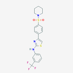 molecular formula C21H20F3N3O2S2 B393171 4-[4-(1-piperidinylsulfonyl)phenyl]-N-[3-(trifluoromethyl)phenyl]-1,3-thiazol-2-amine 