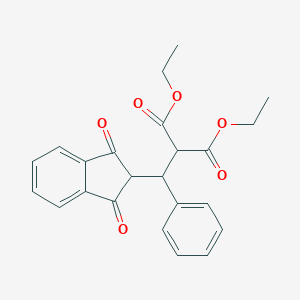 molecular formula C23H22O6 B393174 diethyl 2-[(1,3-dioxo-2,3-dihydro-1H-inden-2-yl)(phenyl)methyl]malonate 