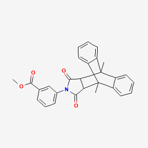 molecular formula C28H23NO4 B3931787 Methyl 3-(1,8-dimethyl-16,18-dioxo-17-azapentacyclo[6.6.5.0~2,7~.0~9,14~.0~15,19~]nonadeca-2,4,6,9,11,13-hexaen-17-yl)benzoate (non-preferred name) 