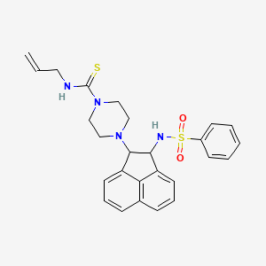 molecular formula C26H28N4O2S2 B3931856 N-allyl-4-{2-[(phenylsulfonyl)amino]-1,2-dihydro-1-acenaphthylenyl}-1-piperazinecarbothioamide 