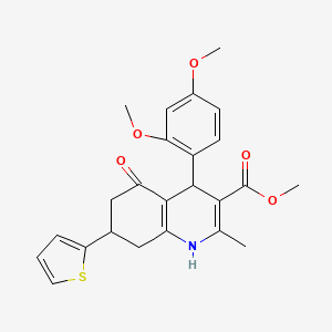 molecular formula C24H25NO5S B3931927 Methyl 4-(2,4-dimethoxyphenyl)-2-methyl-5-oxo-7-(thiophen-2-yl)-1,4,5,6,7,8-hexahydroquinoline-3-carboxylate 