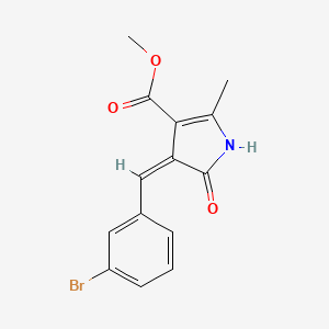 molecular formula C14H12BrNO3 B3931928 Methyl (4Z)-4-[(3-bromophenyl)methylidene]-2-methyl-5-oxo-4,5-dihydro-1H-pyrrole-3-carboxylate 