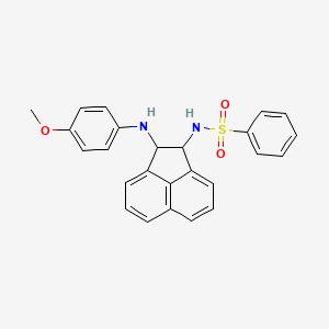 molecular formula C25H22N2O3S B3931954 N-{2-[(4-methoxyphenyl)amino]-1,2-dihydro-1-acenaphthylenyl}benzenesulfonamide 