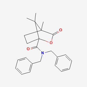 molecular formula C24H27NO3 B3932008 N,N-dibenzyl-4,7,7-trimethyl-3-oxo-2-oxabicyclo[2.2.1]heptane-1-carboxamide 