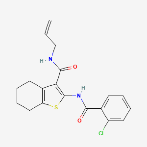 molecular formula C19H19ClN2O2S B3932088 N-allyl-2-[(2-chlorobenzoyl)amino]-4,5,6,7-tetrahydro-1-benzothiophene-3-carboxamide 