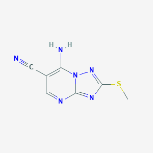 molecular formula C7H6N6S B039322 7-Amino-6-cyano-2-(methylthio)-1,2,4-triazolo(1,5-a)pyrimidine CAS No. 113967-64-9