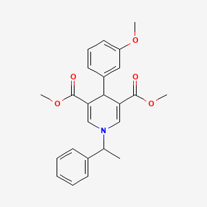 molecular formula C24H25NO5 B3932214 Dimethyl 4-(3-methoxyphenyl)-1-(1-phenylethyl)-1,4-dihydropyridine-3,5-dicarboxylate 