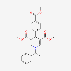 molecular formula C25H25NO6 B3932238 Dimethyl 4-[4-(methoxycarbonyl)phenyl]-1-(1-phenylethyl)-1,4-dihydropyridine-3,5-dicarboxylate 