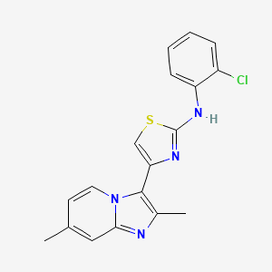 molecular formula C18H15ClN4S B3932260 N-(2-Chlorophenyl)-4-{2,7-dimethylimidazo[1,2-A]pyridin-3-YL}-1,3-thiazol-2-amine 