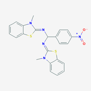 molecular formula C23H19N5O2S2 B393229 N,N'-bis[(2Z)-3-methyl-1,3-benzothiazol-2(3H)-ylidene]-1-(4-nitrophenyl)methanediamine 