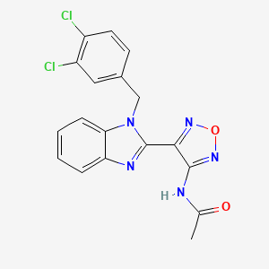 molecular formula C18H13Cl2N5O2 B3932304 N-(4-{1-[(3,4-DICHLOROPHENYL)METHYL]-1H-1,3-BENZODIAZOL-2-YL}-1,2,5-OXADIAZOL-3-YL)ACETAMIDE 