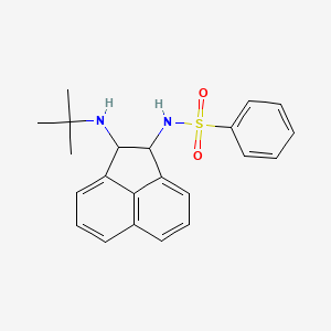 molecular formula C22H24N2O2S B3932331 N-[2-(tert-butylamino)-1,2-dihydroacenaphthylen-1-yl]benzenesulfonamide 