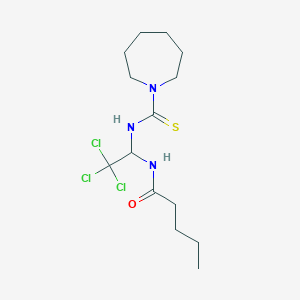 molecular formula C14H24Cl3N3OS B3932339 N-{1-[(1-azepanylcarbonothioyl)amino]-2,2,2-trichloroethyl}pentanamide 