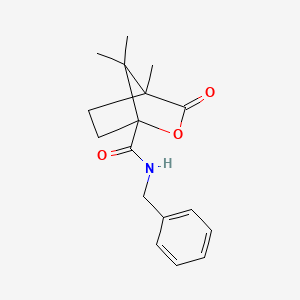 molecular formula C17H21NO3 B3932385 N-benzyl-4,7,7-trimethyl-3-oxo-2-oxabicyclo[2.2.1]heptane-1-carboxamide 