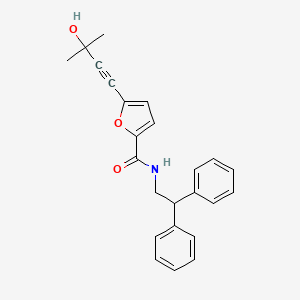 molecular formula C24H23NO3 B3932412 N-(2,2-diphenylethyl)-5-(3-hydroxy-3-methylbut-1-ynyl)furan-2-carboxamide 
