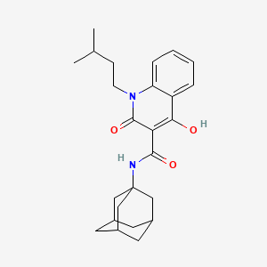 molecular formula C25H32N2O3 B3932441 N-(1-ADAMANTYL)-4-HYDROXY-1-ISOPENTYL-2-OXO-1,2-DIHYDRO-3-QUINOLINECARBOXAMIDE 