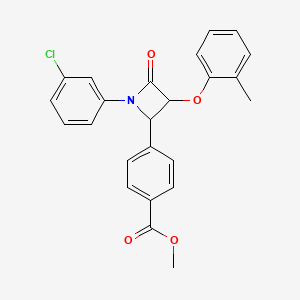 molecular formula C24H20ClNO4 B3932489 Methyl 4-[1-(3-chlorophenyl)-3-(2-methylphenoxy)-4-oxoazetidin-2-yl]benzoate 