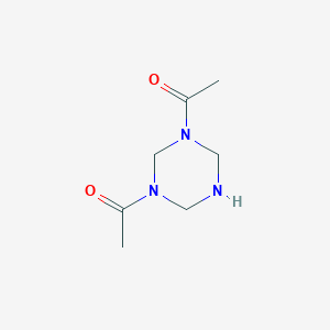 molecular formula C7H13N3O2 B039325 1-(3-Acetyl-1,3,5-triazinan-1-yl)ethanone CAS No. 112805-11-5