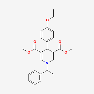 molecular formula C25H27NO5 B3932559 Dimethyl 4-(4-ethoxyphenyl)-1-(1-phenylethyl)-1,4-dihydropyridine-3,5-dicarboxylate CAS No. 347320-41-6