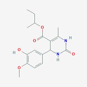 molecular formula C17H22N2O5 B3932588 Butan-2-yl 4-(3-hydroxy-4-methoxyphenyl)-6-methyl-2-oxo-1,2,3,4-tetrahydropyrimidine-5-carboxylate 