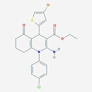 molecular formula C22H20BrClN2O3S B393264 Ethyl 2-amino-4-(4-bromo-2-thienyl)-1-(4-chlorophenyl)-5-oxo-1,4,5,6,7,8-hexahydro-3-quinolinecarboxylate 