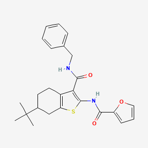 molecular formula C25H28N2O3S B3932730 N-[3-(benzylcarbamoyl)-6-tert-butyl-4,5,6,7-tetrahydro-1-benzothiophen-2-yl]furan-2-carboxamide 