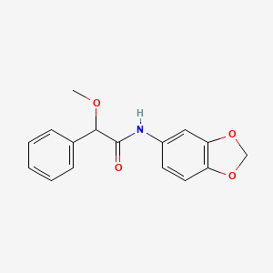 molecular formula C16H15NO4 B3932766 N-(1,3-benzodioxol-5-yl)-2-methoxy-2-phenylacetamide 