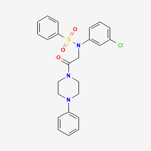 molecular formula C24H24ClN3O3S B3932775 N-(3-chlorophenyl)-N-[2-oxo-2-(4-phenylpiperazin-1-yl)ethyl]benzenesulfonamide CAS No. 591723-38-5
