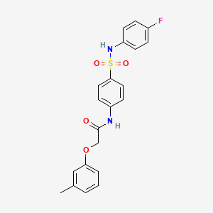 molecular formula C21H19FN2O4S B3932797 N-{4-[(4-fluorophenyl)sulfamoyl]phenyl}-2-(3-methylphenoxy)acetamide 