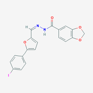 molecular formula C19H13IN2O4 B393280 N'-[(Z)-[5-(4-IODOPHENYL)FURAN-2-YL]METHYLIDENE]-2H-1,3-BENZODIOXOLE-5-CARBOHYDRAZIDE 