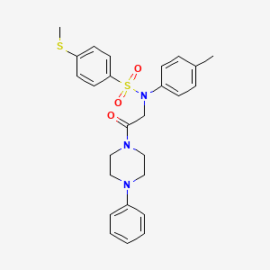 molecular formula C26H29N3O3S2 B3932913 N-(4-methylphenyl)-4-methylsulfanyl-N-[2-oxo-2-(4-phenylpiperazin-1-yl)ethyl]benzenesulfonamide CAS No. 6437-64-5