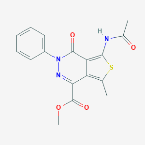molecular formula C17H15N3O4S B393292 Methyl 5-(acetylamino)-7-methyl-4-oxo-3-phenyl-3,4-dihydrothieno[3,4-d]pyridazine-1-carboxylate 