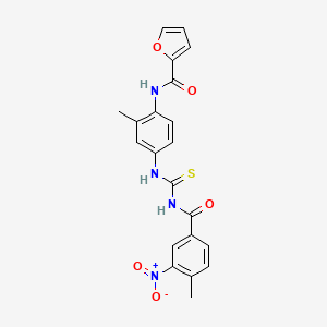 molecular formula C21H18N4O5S B3933012 N-[2-methyl-4-[(4-methyl-3-nitrobenzoyl)carbamothioylamino]phenyl]furan-2-carboxamide 