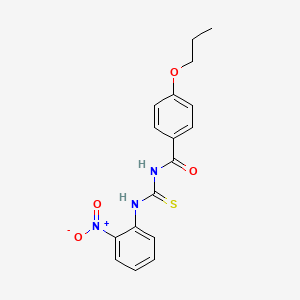 molecular formula C17H17N3O4S B3933019 N-[(2-nitrophenyl)carbamothioyl]-4-propoxybenzamide 