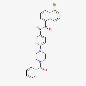 molecular formula C28H24BrN3O2 B3933056 N-[4-(4-benzoylpiperazin-1-yl)phenyl]-5-bromonaphthalene-1-carboxamide 