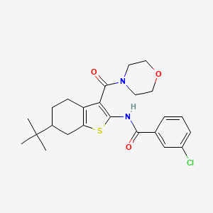 molecular formula C24H29ClN2O3S B3933078 N-[6-tert-butyl-3-(morpholine-4-carbonyl)-4,5,6,7-tetrahydro-1-benzothiophen-2-yl]-3-chlorobenzamide 