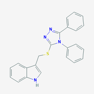 molecular formula C23H18N4S B393308 3-{[(4,5-diphenyl-4H-1,2,4-triazol-3-yl)sulfanyl]methyl}-1H-indole 