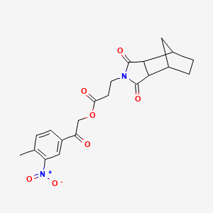 molecular formula C21H22N2O7 B3933150 2-(4-methyl-3-nitrophenyl)-2-oxoethyl 3-(1,3-dioxooctahydro-2H-4,7-methanoisoindol-2-yl)propanoate 