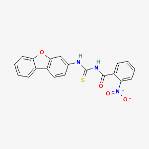 molecular formula C20H13N3O4S B3933204 N-(dibenzo[b,d]furan-3-ylcarbamothioyl)-2-nitrobenzamide 