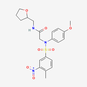 molecular formula C21H25N3O7S B3933215 N~2~-(4-methoxyphenyl)-N~2~-[(4-methyl-3-nitrophenyl)sulfonyl]-N-(tetrahydrofuran-2-ylmethyl)glycinamide 