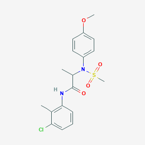 molecular formula C18H21ClN2O4S B3933226 N-(3-chloro-2-methylphenyl)-N~2~-(4-methoxyphenyl)-N~2~-(methylsulfonyl)alaninamide 