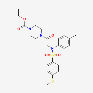 molecular formula C23H29N3O5S2 B3933289 ethyl 4-[N-(4-methylphenyl)-N-{[4-(methylsulfanyl)phenyl]sulfonyl}glycyl]piperazine-1-carboxylate 