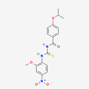 molecular formula C18H19N3O5S B3933358 N-[(2-methoxy-4-nitrophenyl)carbamothioyl]-4-(propan-2-yloxy)benzamide 