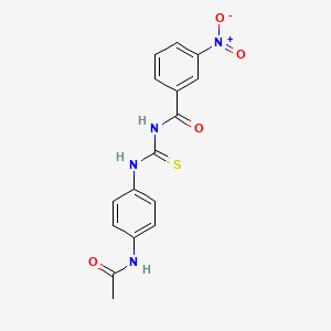molecular formula C16H14N4O4S B3933391 N-[(4-acetamidophenyl)carbamothioyl]-3-nitrobenzamide 