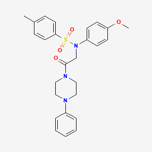 molecular formula C26H29N3O4S B3933477 N-(4-METHOXYPHENYL)-4-METHYL-N-[2-OXO-2-(4-PHENYLPIPERAZIN-1-YL)ETHYL]BENZENE-1-SULFONAMIDE 