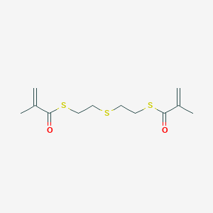 molecular formula C12H18O2S3 B039335 2-Propenethioic acid, 2-methyl-, S,S'-(thiodi-2,1-ethanediyl) ester CAS No. 117651-91-9